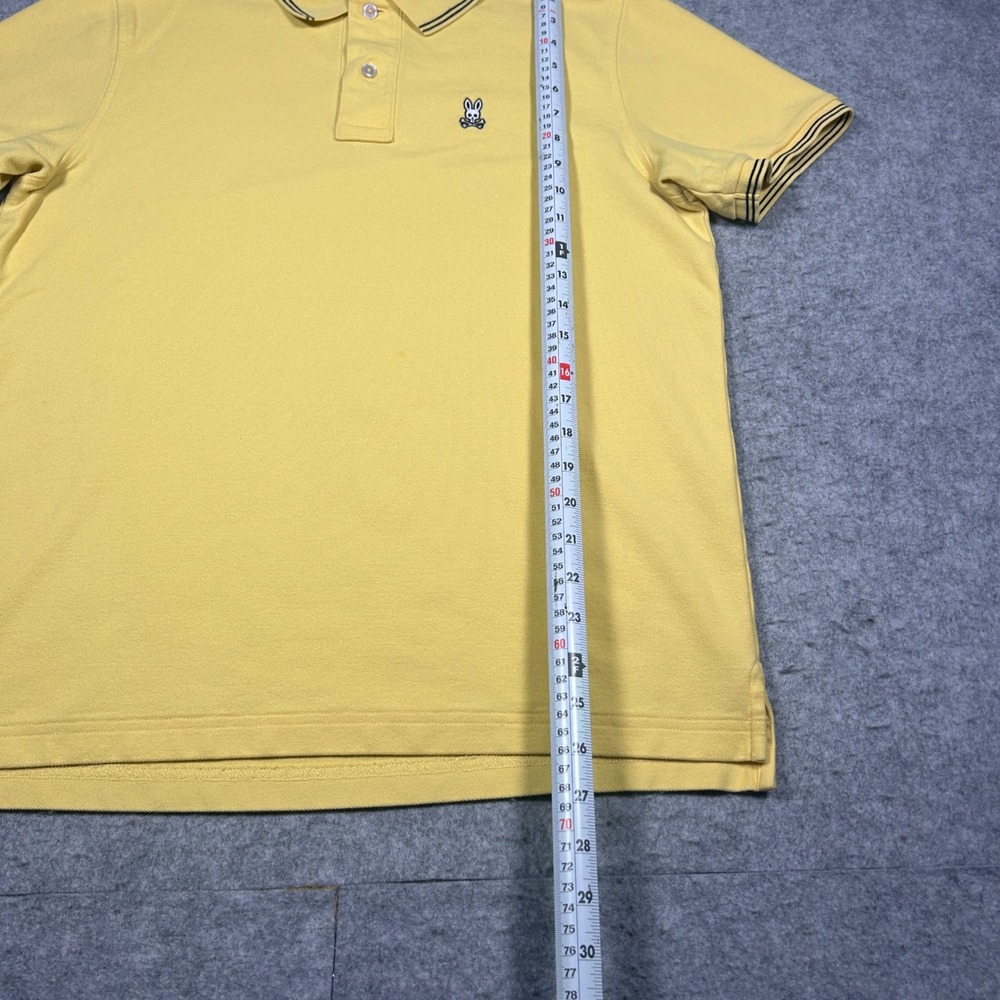 Psycho Bunny Polo Shirt Men Size 5 medium Yellow Pima Cotton Short Sleeve Preppy - Picture 13 of 16